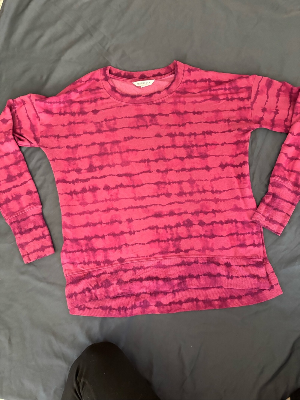 Athleta- Striped Tie-Dye Sweatshirt